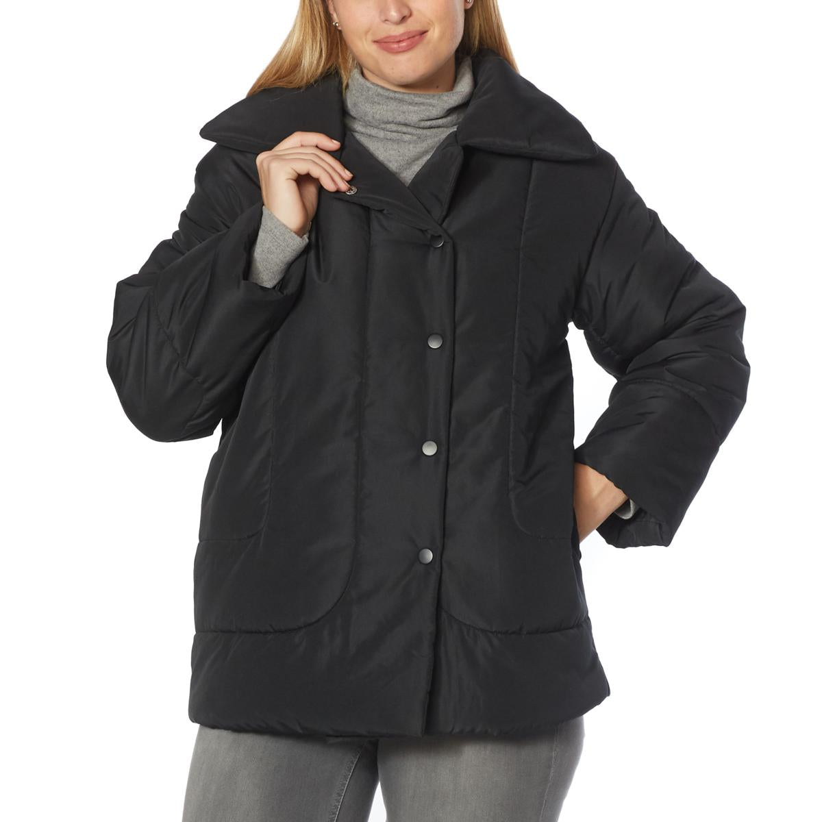 Dg2 By Diane Gilman Woven Puffer Jacket 779-670 Multi Color