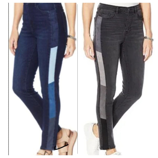 DG2 Diane Gilman Stretch Pcd Stripe Skinny Jean Women's 761-538
