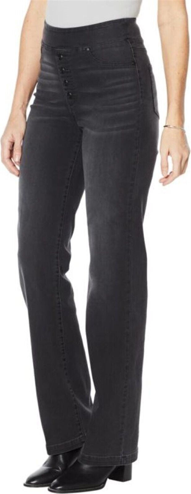 DG2 Virtual Stretch PullOn Faux Button Trouser Jean Women's 736-342
