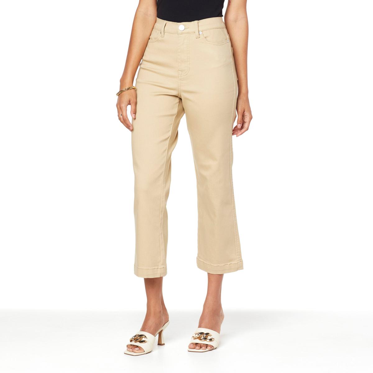 DG2 by Diane Gilman Virtual Stretch Denim Wide-Leg Crop Jean