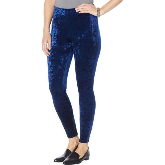 Skinny Girl Crushed Velvet Leggings Women’s Size-3X (Blue Depths)