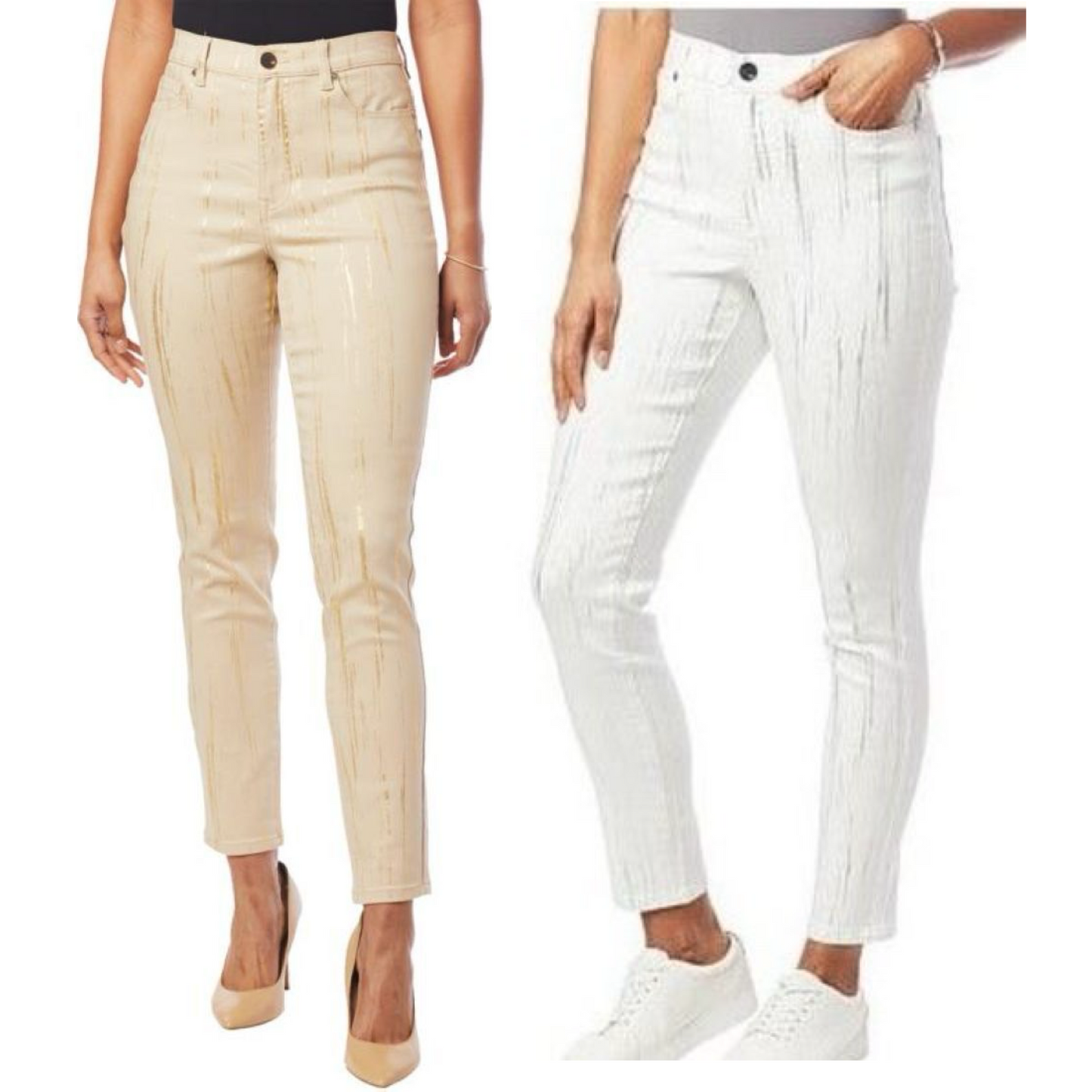 DG2 by Diane Gilman Stretch Foil-Printed Skinny Jean Women’s