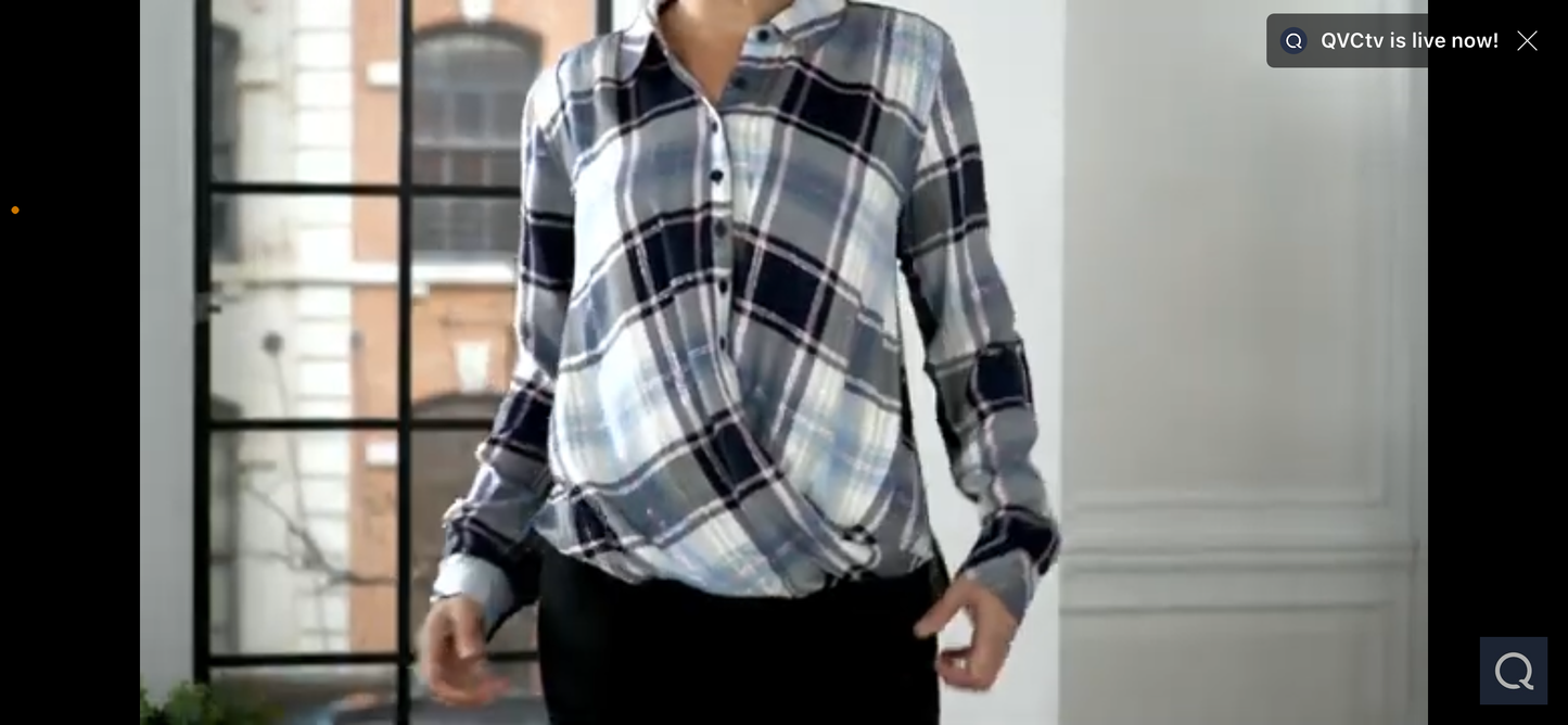 Tolani Collection Pullover Plaid Top with Printed Back Navy and Pink
