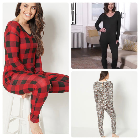 MUK LUKS Women’s Lush Luxe Easy Pull On Lounge Jumpsuit