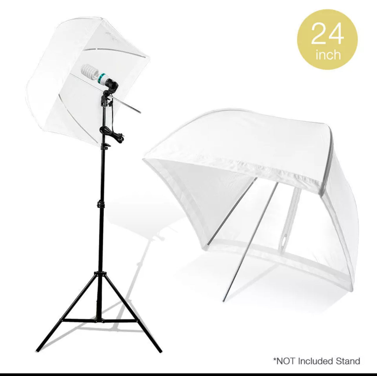 24 x 24 inch Diameter Square Shape White Umbrellax