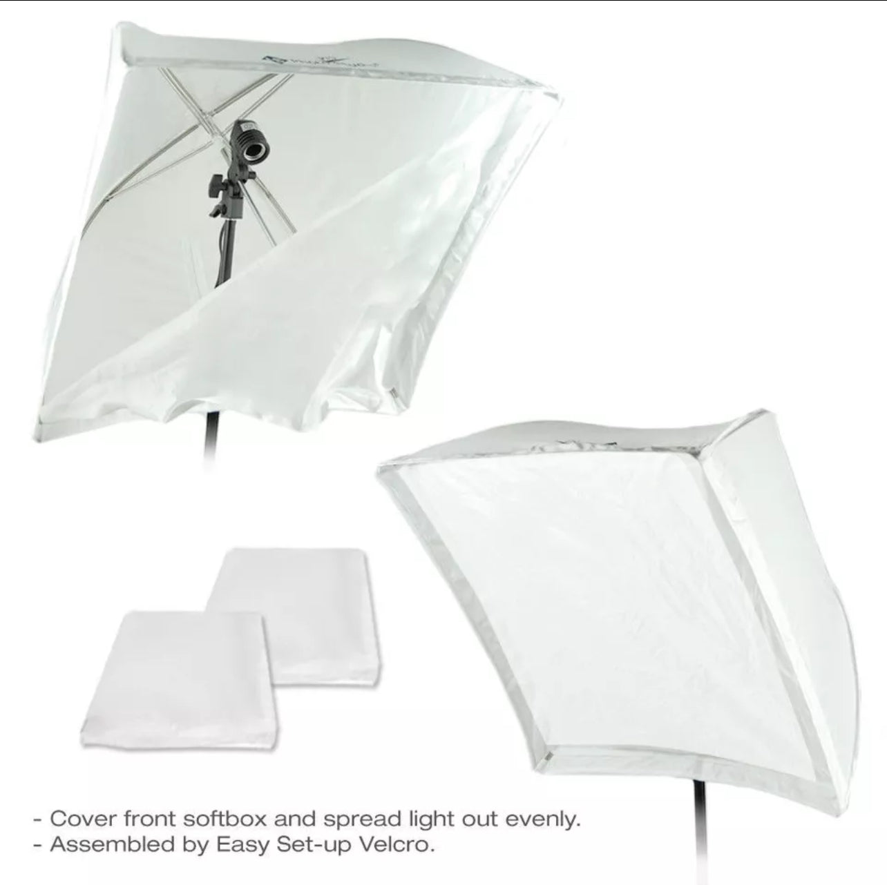 24 x 24 inch Diameter Square Shape White Umbrellax