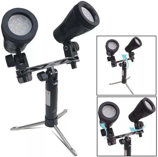 Table Top Light with Double Head Lights with Legs