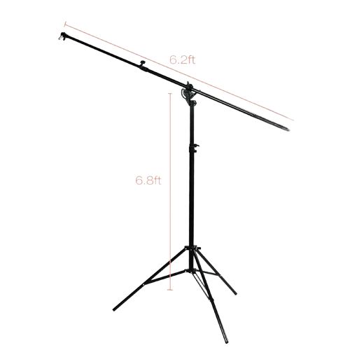 8” Studio continuous light kit Ready for Umbrella / 2-way Use Boom Stand:  Convertible between Regular  Tripod and Boom Stand / 33 inch Gold Color Umbrella / 6 x 9 feet Green Screen with Ring Clip for Crossbar Hanging / Lighting Bulb