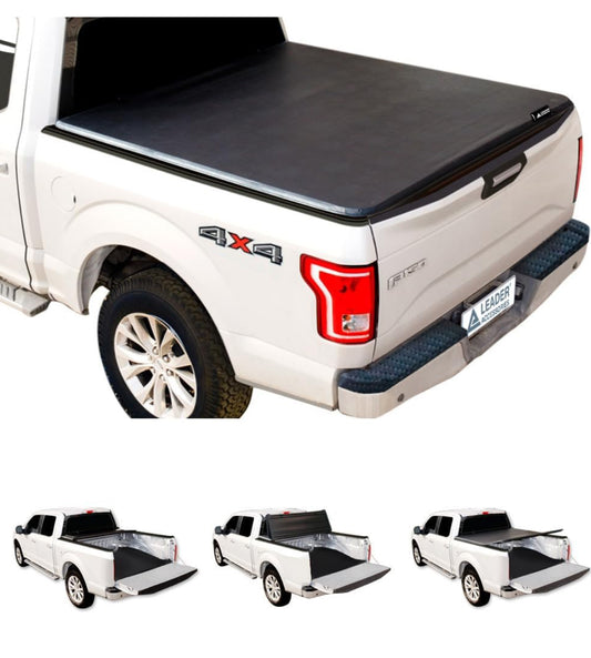Leader Accessories TRI-FOLD 5.5ft Tonneau Truck Bed Cover Compatible with Trucks Ford F-150 2015-2018