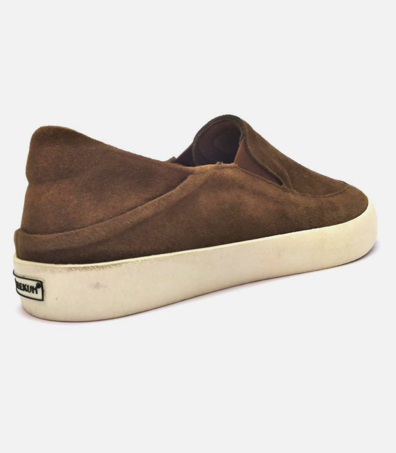 Staheekum Men's Casual Slip On Shoes Memory Foam Flipside Suede Upper Brown/Black