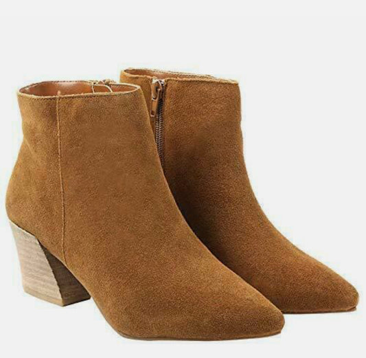 Kensie Women's Lyden Brown Suede Ankle Boot 8.5