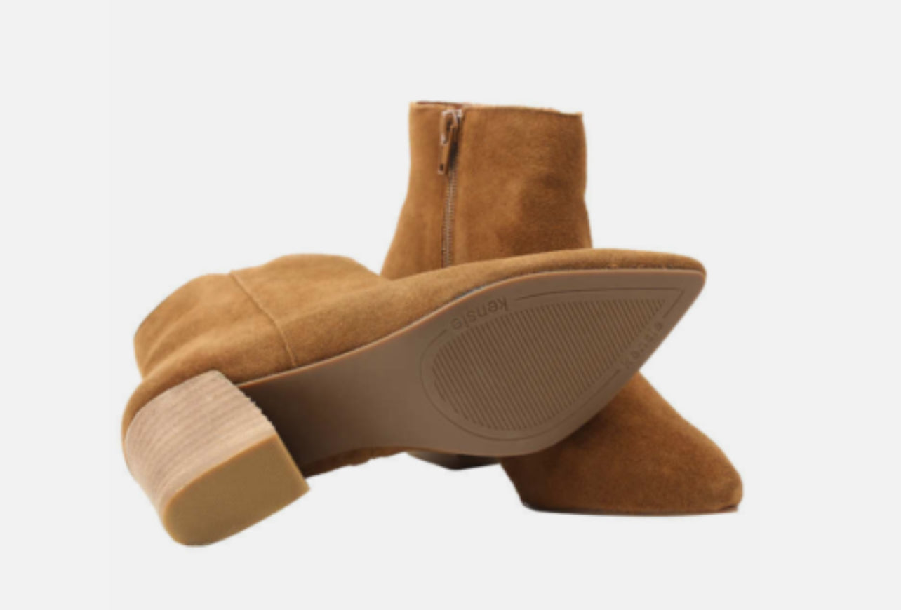 Kensie Women's Lyden Brown Suede Ankle Boot 8.5
