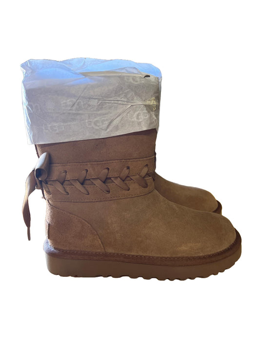 Womens UGG Classic Short Lace Suede Winter Boots chestnut Size 5