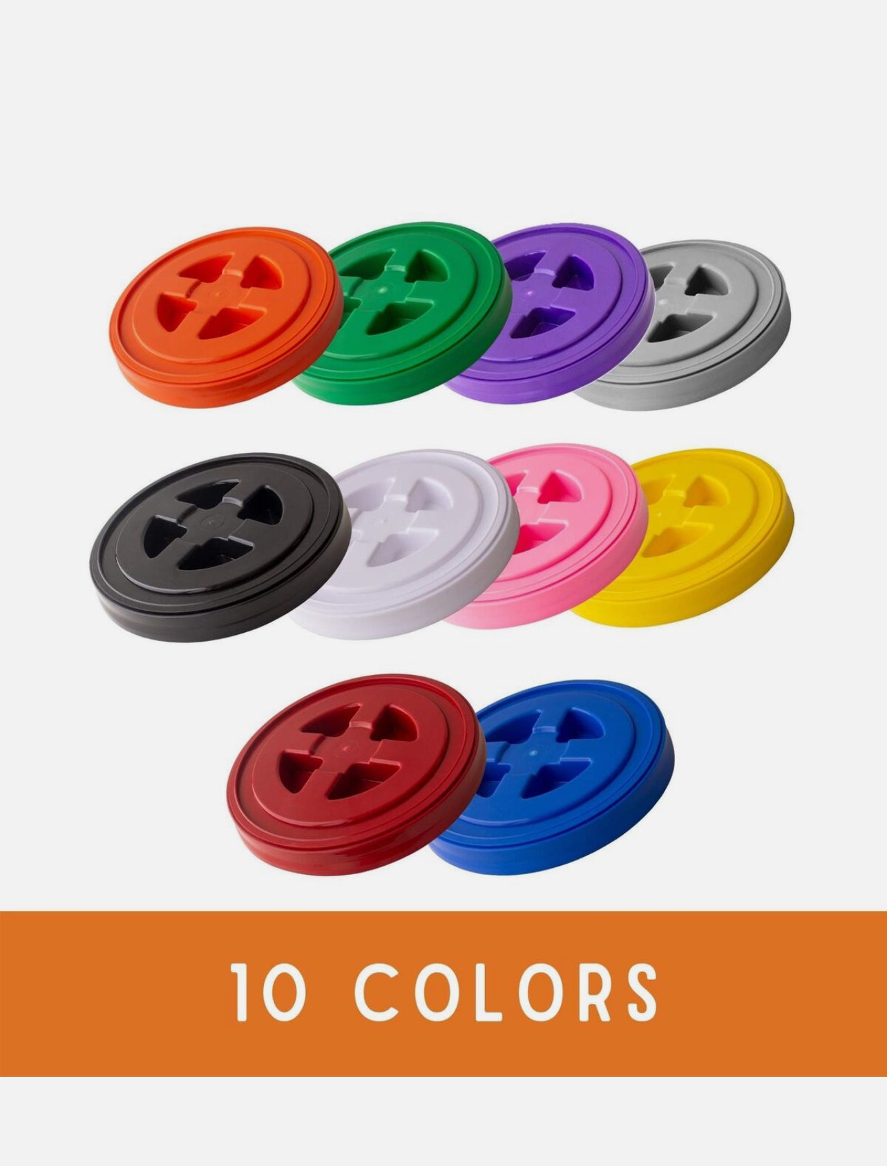 Smart Seal Replacement Lid - 2 Pk, Orange - Easy Screw Top Pail Lid For 3.5,5...
