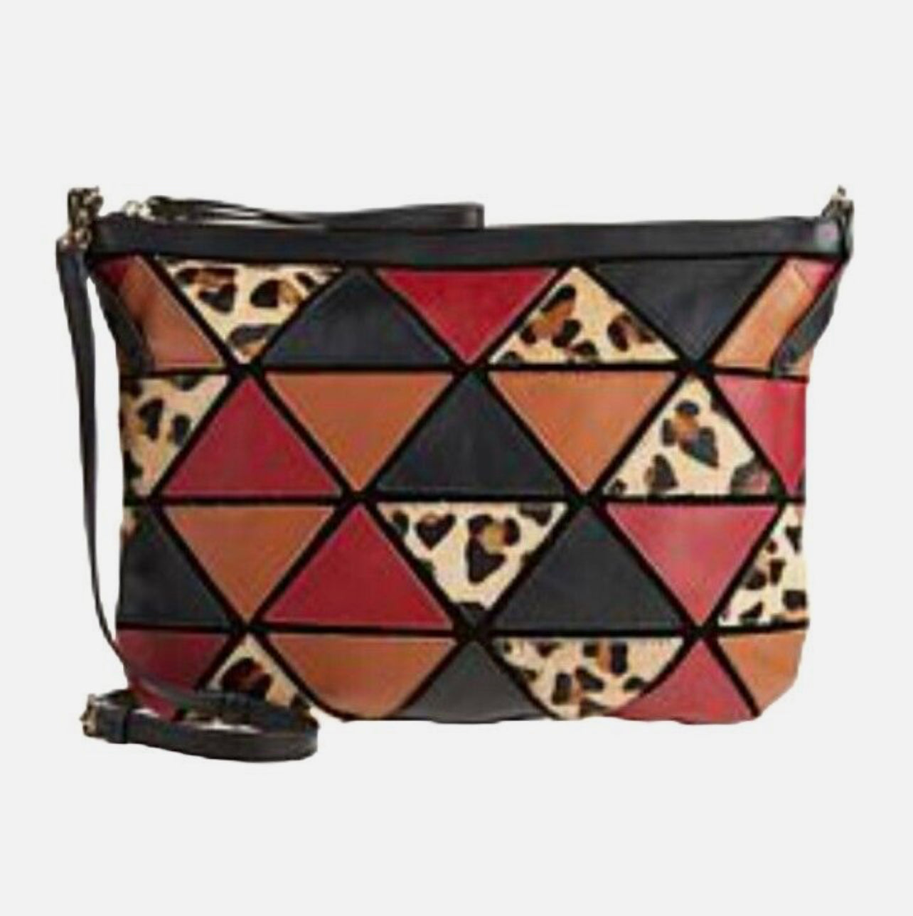 Clever Carriage Leather Patchwork Lima Convertible Crossbody Bag-Multicolor-NWT
