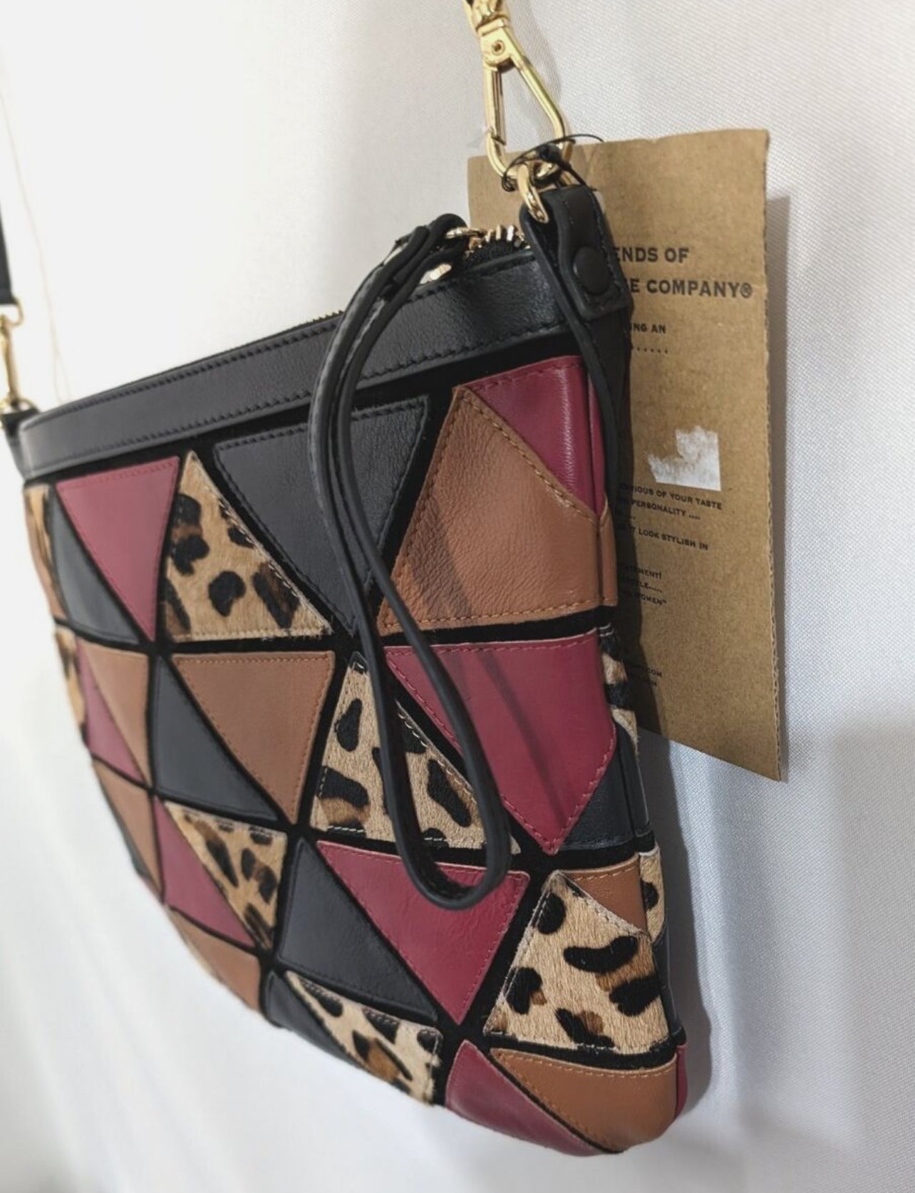 Clever Carriage Leather Patchwork Lima Convertible Crossbody Bag-Multicolor-NWT