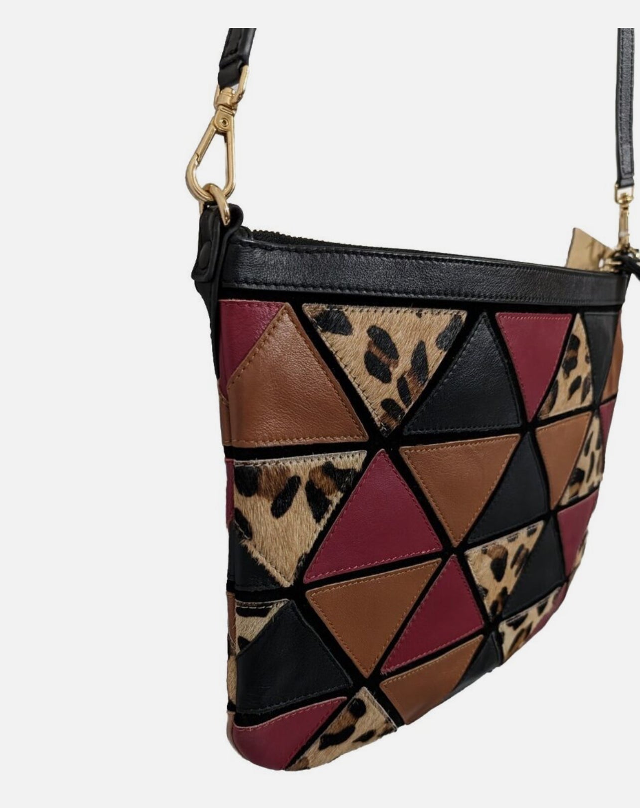 Clever Carriage Leather Patchwork Lima Convertible Crossbody Bag-Multicolor-NWT