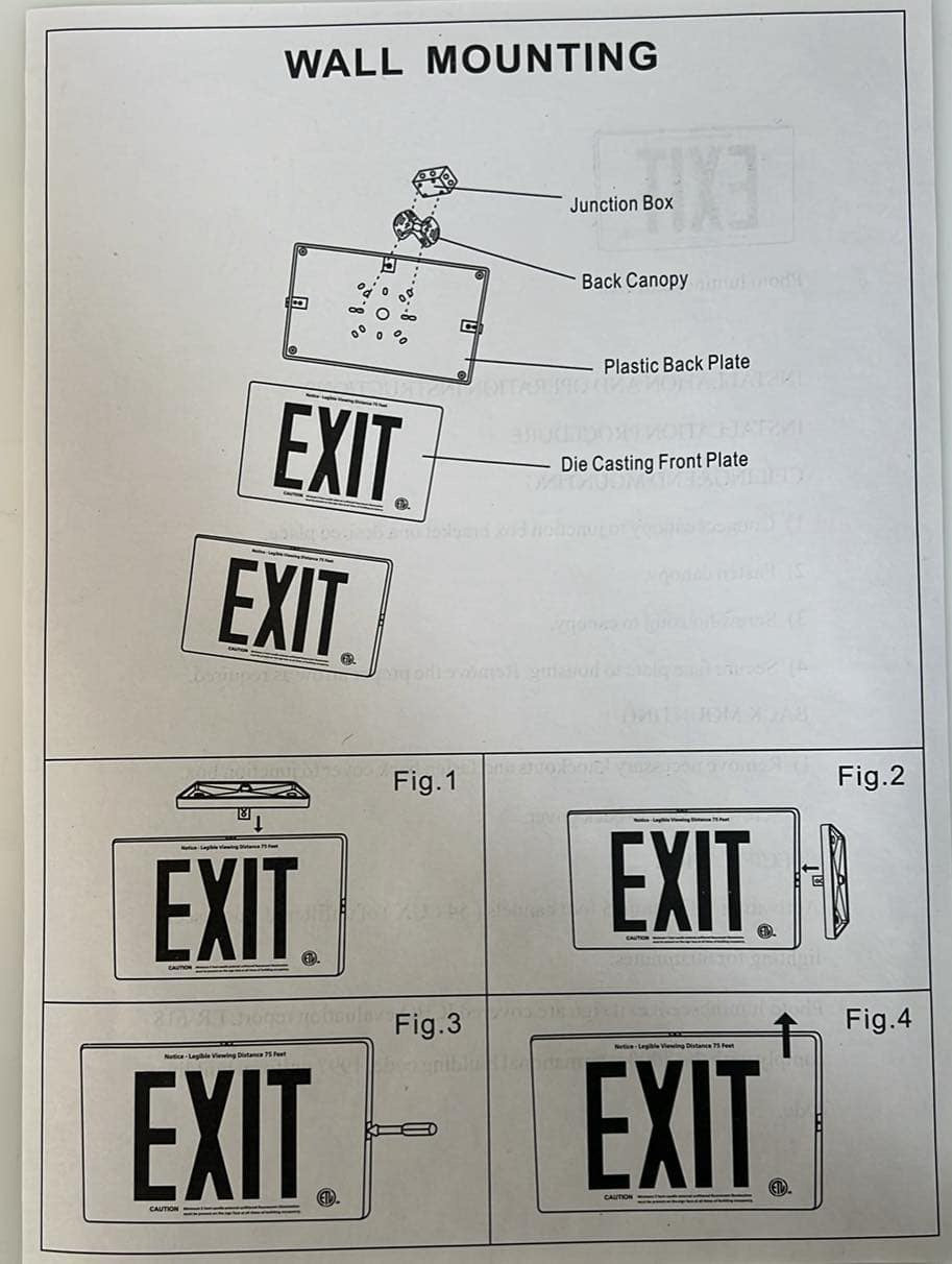 (Pack Of 2 )Heavy duty photoluminescent Exit Sign Green No Electric , No light bulb needed