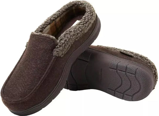 Dearfoams Mens' deference Size Indoor/Outdoor Slipper Coffee