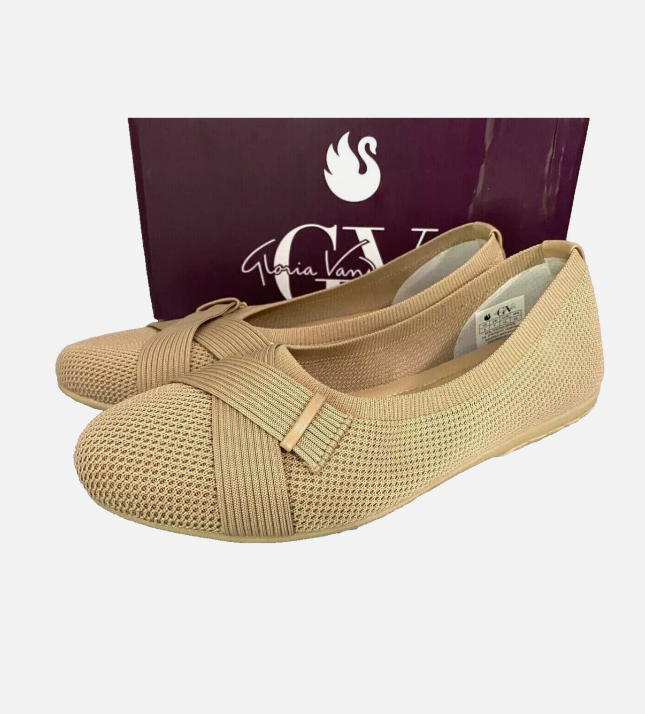 NEW Gloria Vanderbilt Women's Debbie Flats Slip on Shoes - SIZE 9 - Natural