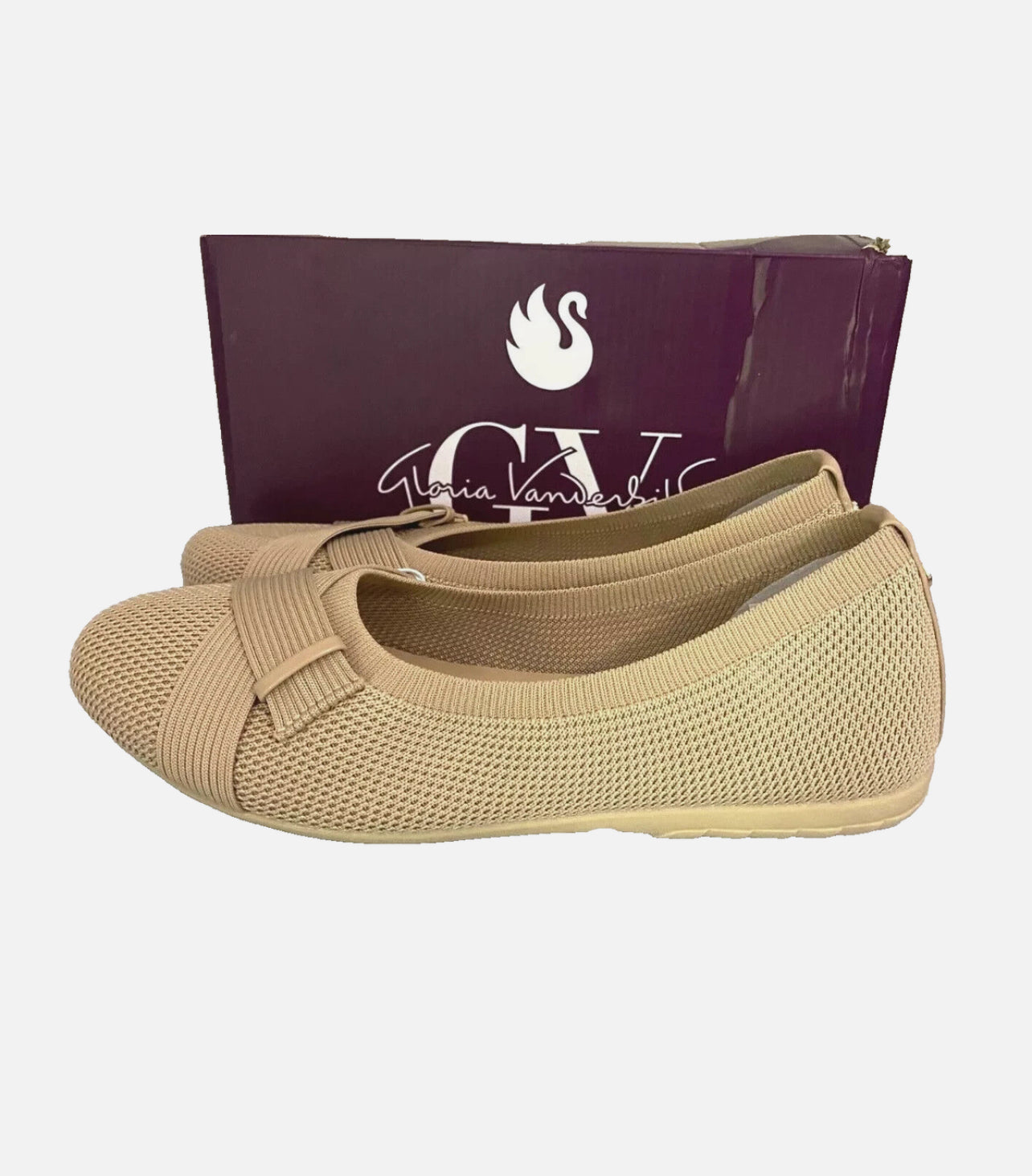 NEW Gloria Vanderbilt Women's Debbie Flats Slip on Shoes - SIZE 9 - Natural