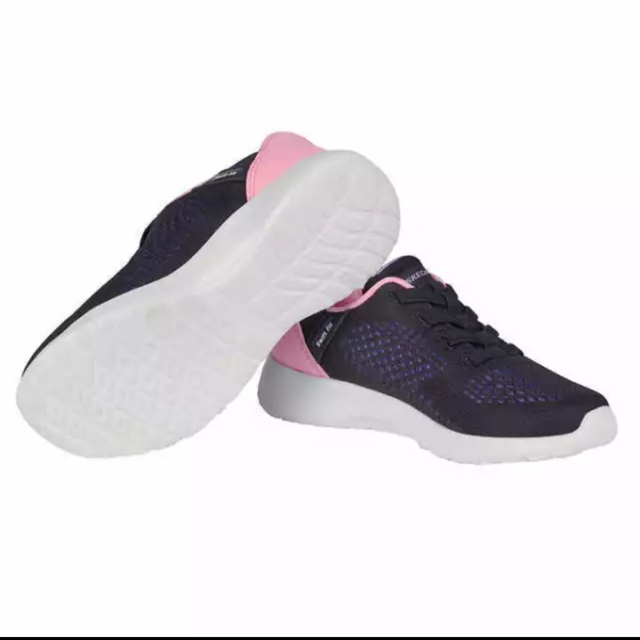 New Skechers Kids' Boys Girls Hands Free Swift Fit Sneaker Black/Pink Size 2