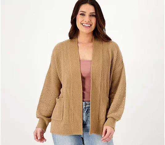 Attitudes by Renee Open Front Bubble Cardigan
