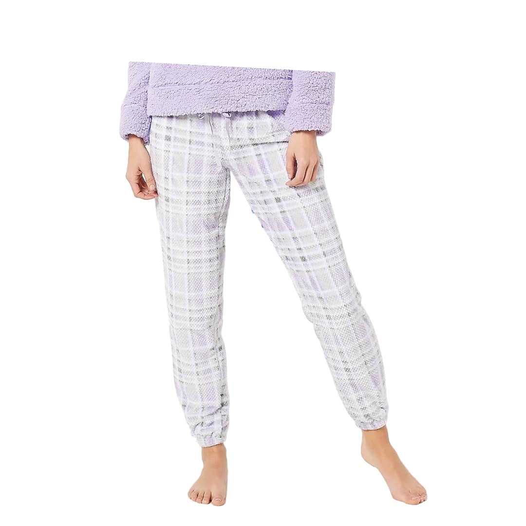 MUK LUKS Women’s PJ Set Faux Sherpa Fleece Jogger Pant