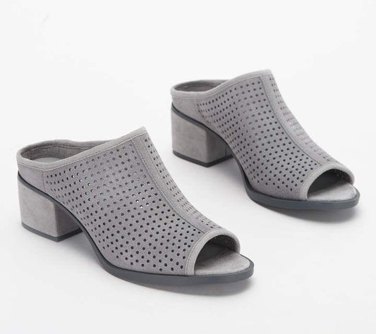 Koolaburra Perforated Suede Mule Heels - Izzel