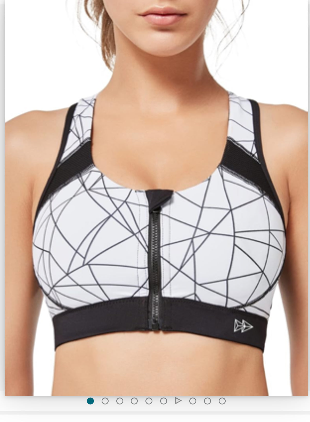 Yvette Women Racerback Sports Bras for High Impact Workout Fitness Front Zip Closure Wirless, Plus Size M