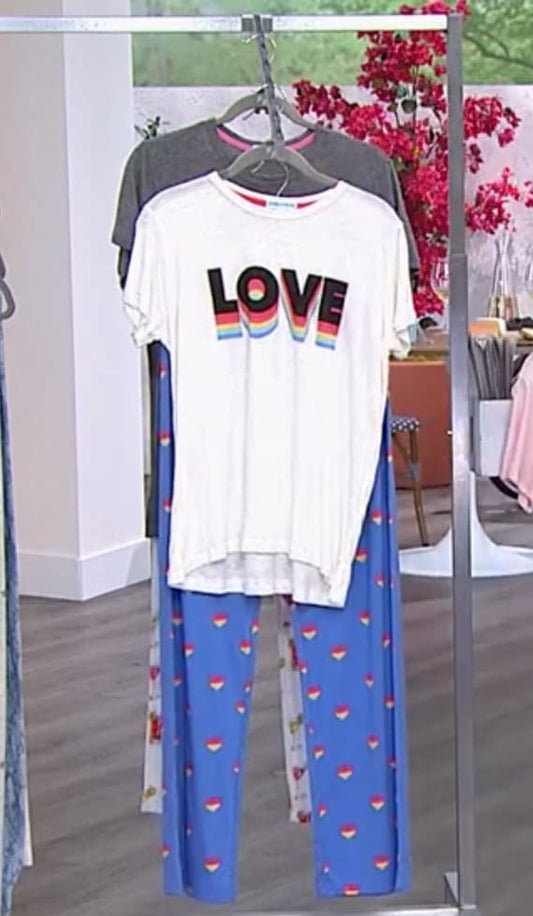 STAR + SKYE Screen Print Tee and Pant PJ Set 6 Size 2X
