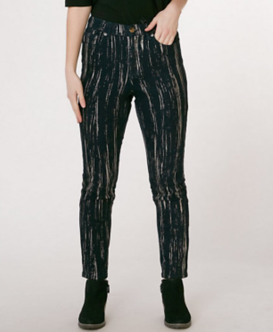 DG2 by Diane Gilman Stretch Foil-Printed Skinny Jean Women’s New Item