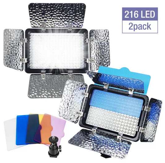 Video Light 216 LED Lamp Barndoor