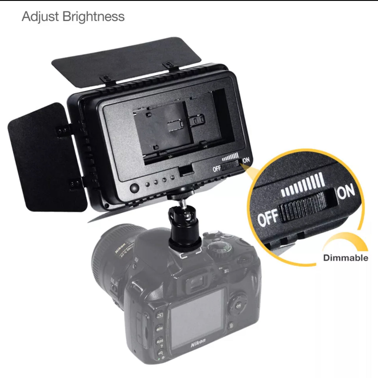 Video Light 216 LED Lamp Barndoor