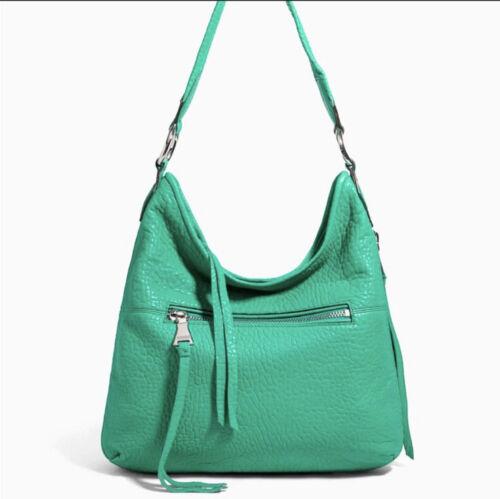AIMEE KESTENBERG GREEN BUBBLE LAMB LEATHER GOOD TIMES HOBO HANDBAG