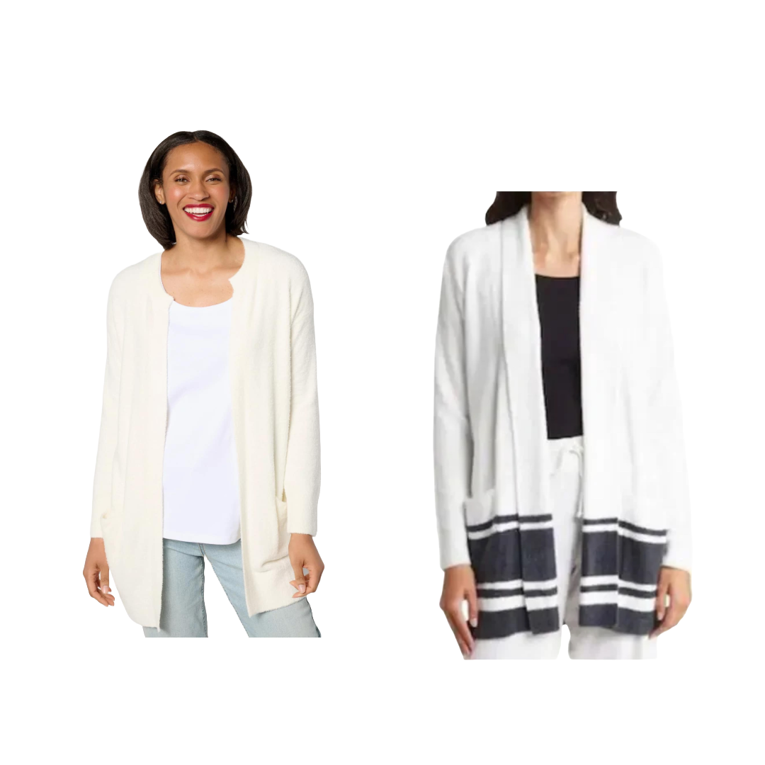 Barefoot Dreams CozyChic Lite Saddle-Sleeve Cardi Sea  NEW