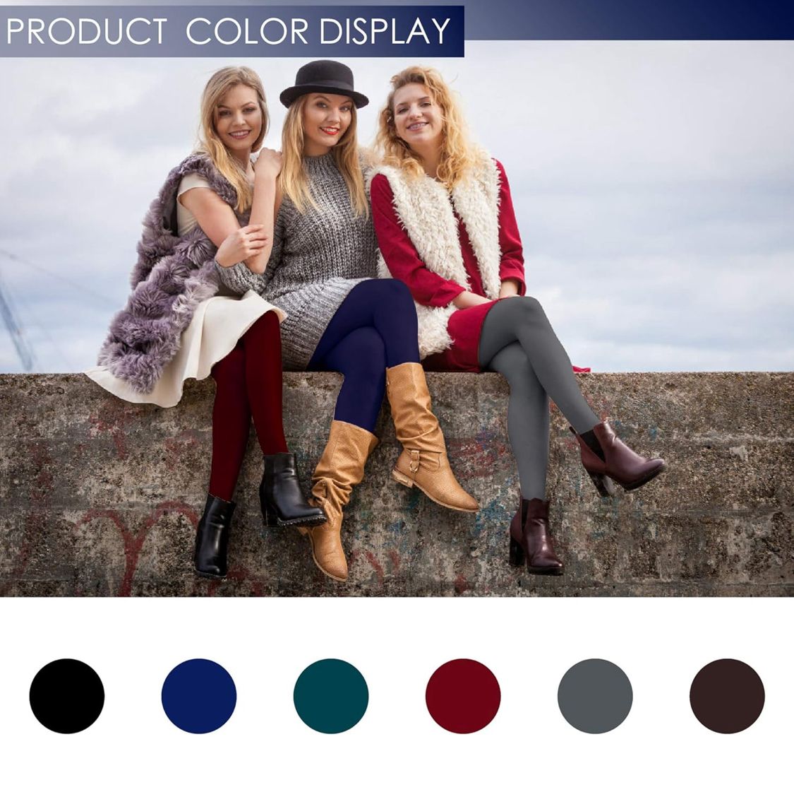 6 PACK Rither Women's Fleece Lined Leggings. High Waist, Ultra Soft,Ankle Length