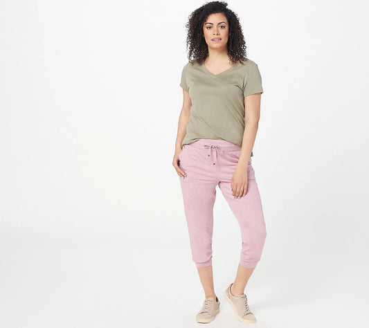 Zuda Petite Women's Z-Cool Cropped Joggers Pink Petite