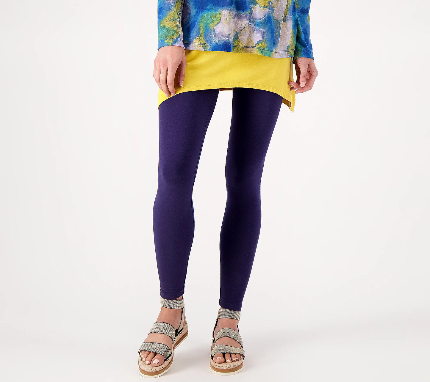 LOGO Layers by Lori Goldstein Regular Knit Pull-On Ankle Leggings