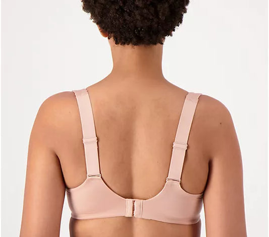 Breezies Satin Shine Unlined Wirefree Support Bra Ash Rose Size 34B