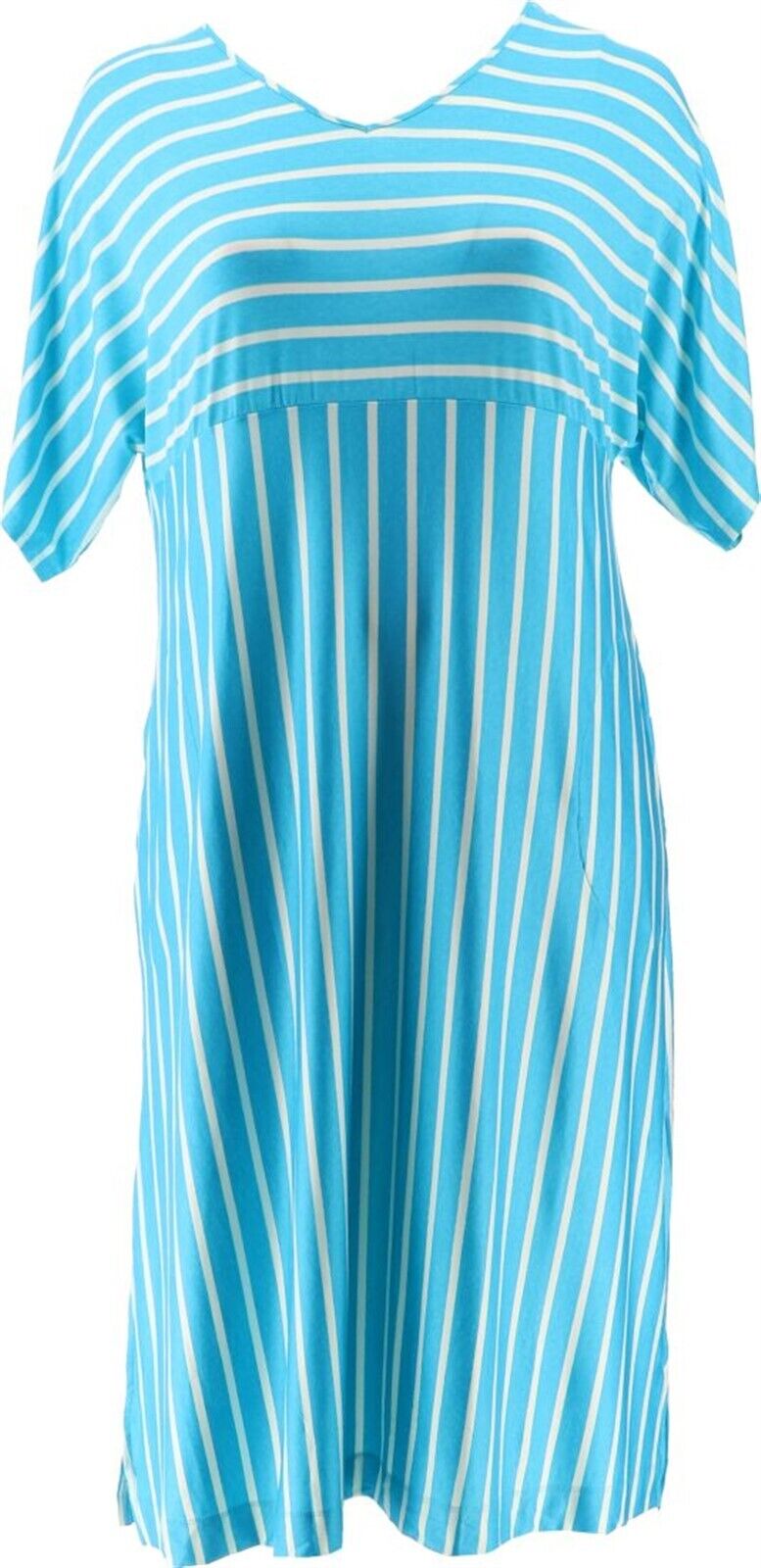 Carole Hochman Petite Luxe Jersey Striped Caftan
