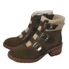 Vince Camuto Women's Klerica Leather and Faux Fur Moto/Hiker Boot