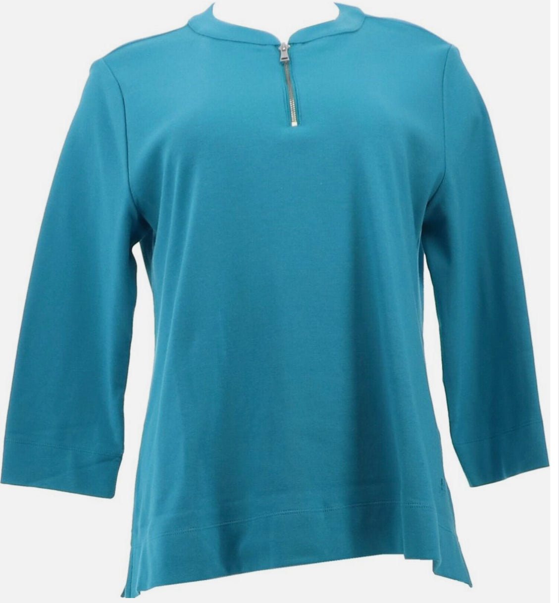 Isaac Mizrahi Essentials_Half Zip Top 3/4 Slv Women's