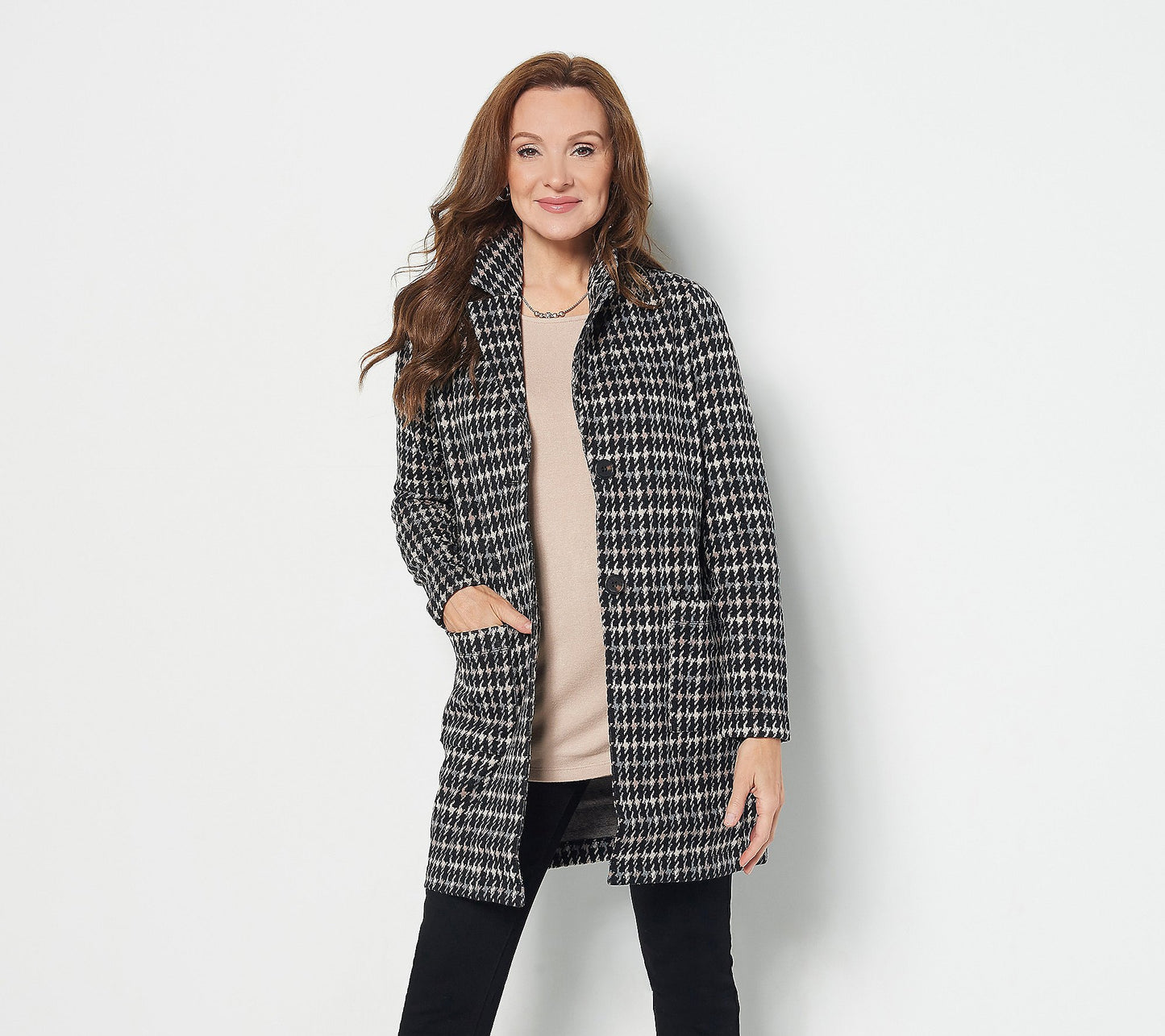 GRAVER Susan Graver Women’s Regular Jacquard Knit Coatigan