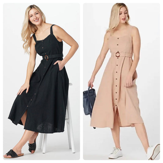 All Worthy Hunter McGrady Women’s Tall Belted Woven Dress
