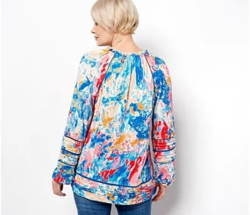Tolani Collection Women’s Long Sleeve V-Neck Blouse