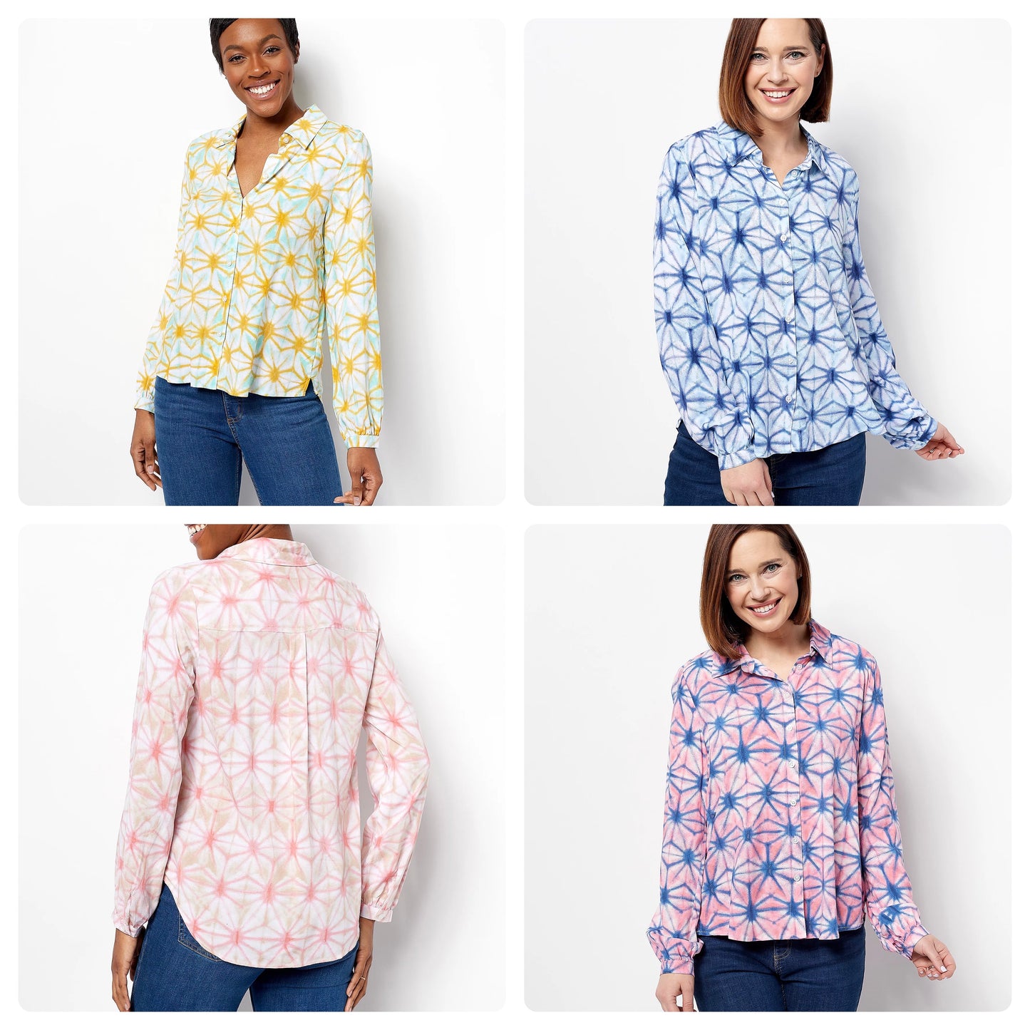 Denim & Co. Printed Button-Front Soft Women's Shirt