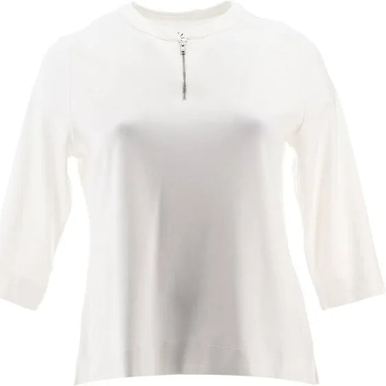 Isaac Mizrahi Essentials_Half Zip Top 3/4 Slv Women's