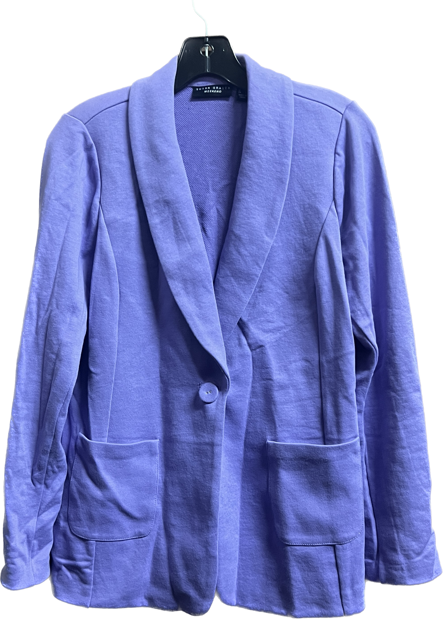 Susan Graver Women’s Weekend Washed French Terry Multiples Blazer