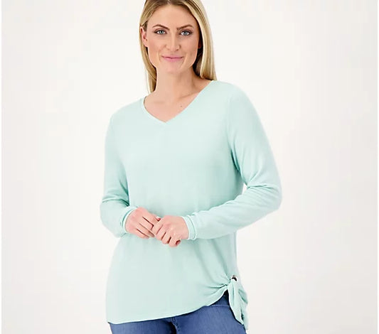Belle by Kim Gravel Women’s Brushed Knit Side Grommet Top